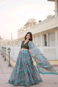 Antique Fashion 1  Premium Digital Printed Russian Silk Fabric Lehenga choli For Special Festivals or Ceremonial or Bridesmaid, Who Taking Interest into the Shopping of Lehenga choli Add in your wardrobe Without Double Think 