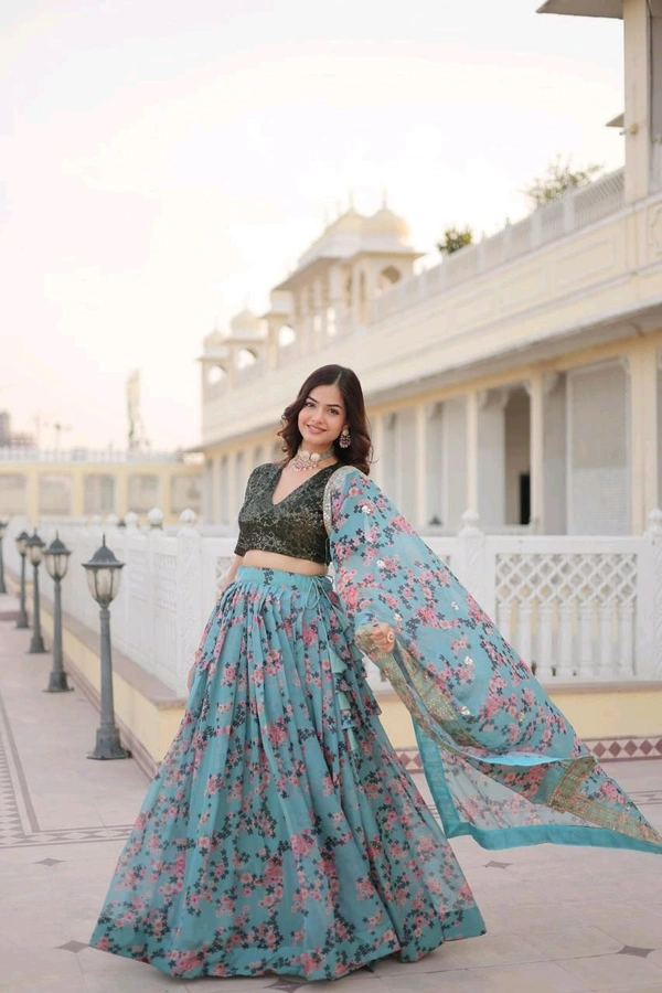 Antique Fashion 1  Premium Digital Printed Russian Silk Fabric Lehenga choli For Special Festivals or Ceremonial or Bridesmaid, Who Taking Interest into the Shopping of Lehenga choli Add in your wardrobe Without Double Think 