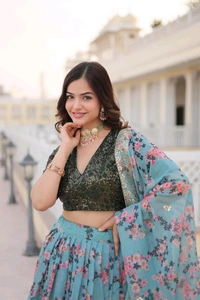 Antique Fashion 1  Premium Digital Printed Russian Silk Fabric Lehenga choli For Special Festivals or Ceremonial or Bridesmaid, Who Taking Interest into the Shopping of Lehenga choli Add in your wardrobe Without Double Think 