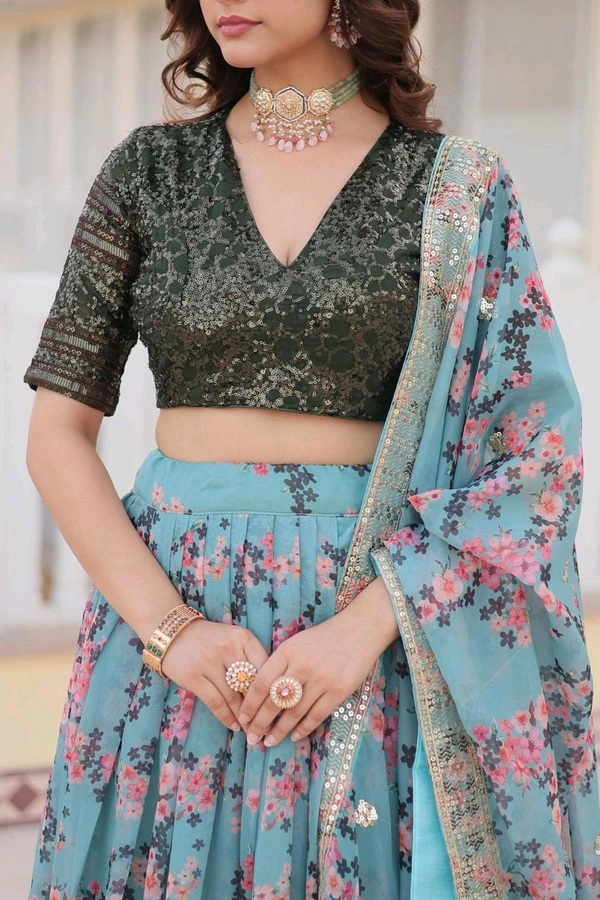 Antique Fashion 1  Premium Digital Printed Russian Silk Fabric Lehenga choli For Special Festivals or Ceremonial or Bridesmaid, Who Taking Interest into the Shopping of Lehenga choli Add in your wardrobe Without Double Think 