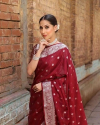 Antique Fashion 1 Pure Soft Orgenza Pure weave Zari sareeAll over Running Orgenza Blouse