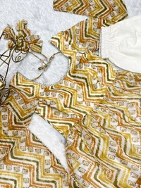Antique Fashion 1 ZIGZAG PRINT FABRIC FULLY FLAIR ANARKALI WITH DUPPTA SET,PENT READY TO WEAR  - Xs (34), colour 1