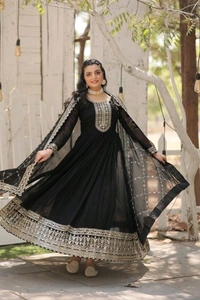 Antique Fashion 1 Get ready to shine with these stunning outfit Made from Faux Blooming And Sequins Embroidered Work. Discover the perfect ensemble to add a touch of glamour to your wardrobe and stand out from the crowd - Xl (42), color 1