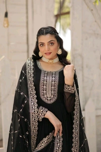 Antique Fashion 1 Get ready to shine with these stunning outfit Made from Faux Blooming And Sequins Embroidered Work. Discover the perfect ensemble to add a touch of glamour to your wardrobe and stand out from the crowd - Xxl (44), color 1