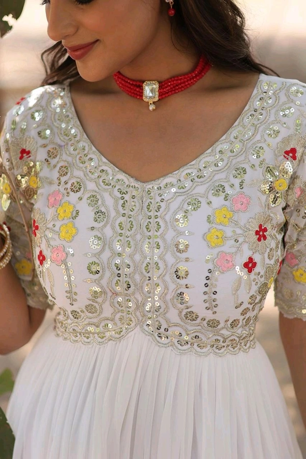 Antique Fashion 1 Designer Gown is luxury clothing Considered to be high quality Made by Zari Thread   Sequins Embroidery  This is Made for Desirable Women's who deserve it - Xl (42), colour 1