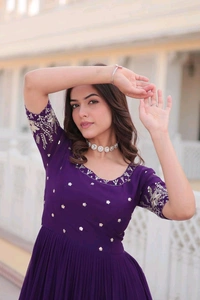 Antique Fashion 1 Designer Gown is luxury clothing Considered to be high quality Made by Zari Thread  Sequins Embroidery This is Made for Desirable Women s who deserve it - L (40), colour 1