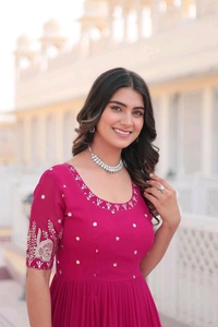 Antique Fashion 1 Designer Gown is luxury clothing Considered to be high quality Made by Zari Thread  Sequins Embroidery This is Made for Desirable Women s who deserve it - M (38), colour 2