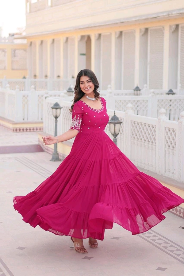 Antique Fashion 1 Designer Gown is luxury clothing Considered to be high quality Made by Zari Thread  Sequins Embroidery This is Made for Desirable Women s who deserve it - L (40), colour 2