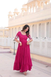 Antique Fashion 1 Designer Gown is luxury clothing Considered to be high quality Made by Zari Thread  Sequins Embroidery This is Made for Desirable Women s who deserve it - L (40), colour 2