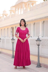 Antique Fashion 1 Designer Gown is luxury clothing Considered to be high quality Made by Zari Thread  Sequins Embroidery This is Made for Desirable Women s who deserve it - Xxl (44), colour 2