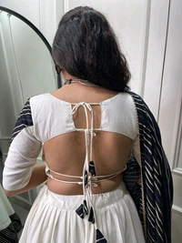 Antique Fashion 1 The only way to describe your navratri night classy is by wearing this white printed garba choli  - colour 1