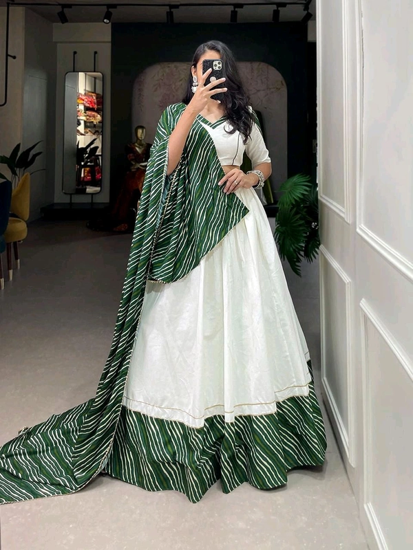 Antique Fashion 1 The only way to describe your navratri night classy is by wearing this white printed garba choli  - colour 2