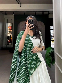 Antique Fashion 1 The only way to describe your navratri night classy is by wearing this white printed garba choli  - colour 2