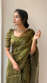 Antique Fashion 1 Stay beautiful with our new  Jimichu soft saree collection with beautiful double aari border and fully siquance work designer jimichu  blouse   - colour 1