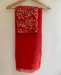 Antique Fashion 1 Stay beautiful with our new  Jimichu soft saree collection with beautiful double aari border and fully siquance work designer jimichu  blouse   - colour 4