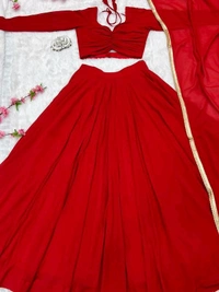 Antique Fashion 1 Lahenga Pure Soft Fox Georgette  - Xl (42), Red
