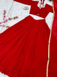 Antique Fashion 1 Lahenga Pure Soft Fox Georgette  - L (40), Red