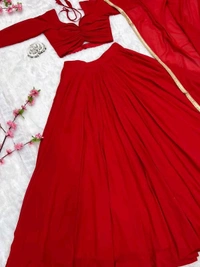 Antique Fashion 1 Lahenga Pure Soft Fox Georgette  - S (36), Red