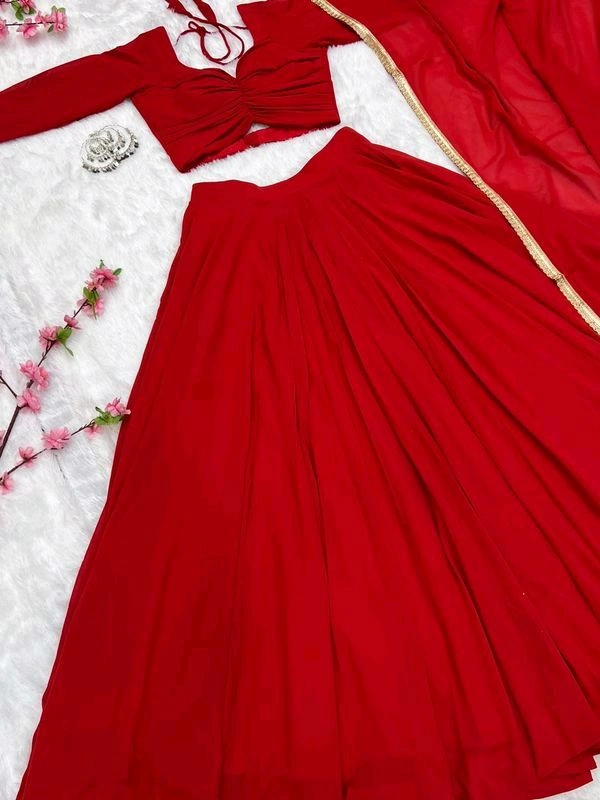 Antique Fashion 1 Lahenga Pure Soft Fox Georgette  - S (36), Red