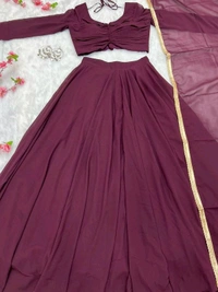 Antique Fashion 1 Lahenga Pure Soft Fox Georgette  - M (38), purple
