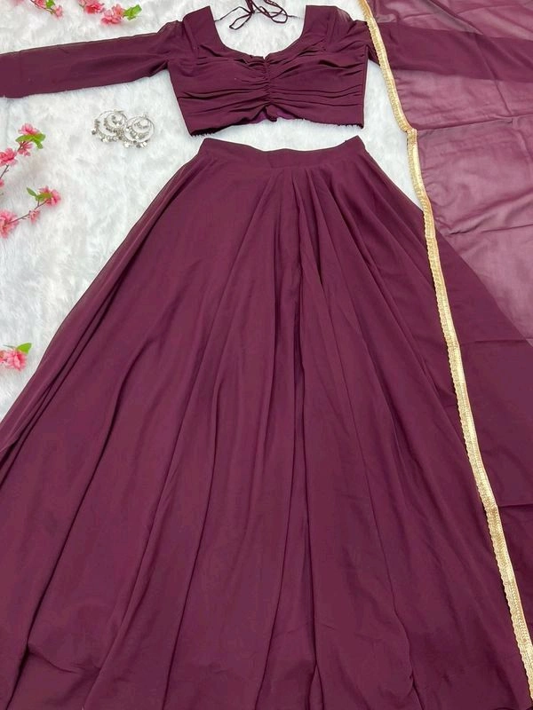 Antique Fashion 1 Lahenga Pure Soft Fox Georgette  - M (38), purple