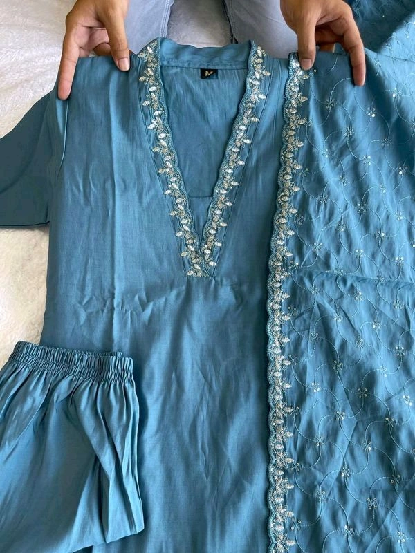 Antique Fashion 1 Designers Kurti Pent Dupatta Set - colour 2, S (36)