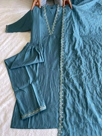 Antique Fashion 1 Designers Kurti Pent Dupatta Set - colour 2, S (36)
