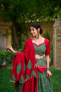 Antique Fashion 1 Make a Stunning Entrance This Navratri with Our plain Cotton Chaniya Choli  Beautifully Printed and Decorated with Genuine Mirror Work and Cowrie  Kodi Lace Touch Up  A Must Have for Your Festive Wardrobe  - 