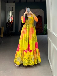 Antique Fashion 1 Grace and Glamour Silk Crepe Long Gown Elevates Evening Elegance  - colour 2