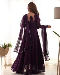 Antique Fashion 1 PRESENTING NEW GEORGETTE ANARKALI GOWN DUPPTA FULL SET WITH PENT READY TO WEAR* - Xs (34), colour 2