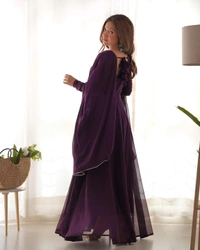 Antique Fashion 1 PRESENTING NEW GEORGETTE ANARKALI GOWN DUPPTA FULL SET WITH PENT READY TO WEAR* - Xxxl (46), colour 2