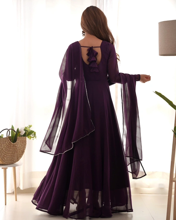 Antique Fashion 1 PRESENTING NEW GEORGETTE ANARKALI GOWN DUPPTA FULL SET WITH PENT READY TO WEAR* - Xxxl (46), colour 2