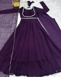 Antique Fashion 1 PRESENTING NEW GEORGETTE ANARKALI GOWN DUPPTA FULL SET WITH PENT READY TO WEAR* - Xxxl (46), colour 2