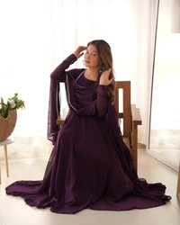 Antique Fashion 1 PRESENTING NEW GEORGETTE ANARKALI GOWN DUPPTA FULL SET WITH PENT READY TO WEAR* - Xl (42), colour 2