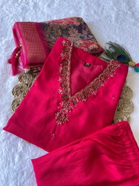 Antique Fashion 1 Kurti Pent Dupatta Set  - M, colour 1
