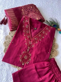 Antique Fashion 1 Designers Kurti Pent Dupatta Set - S (36), colour 2