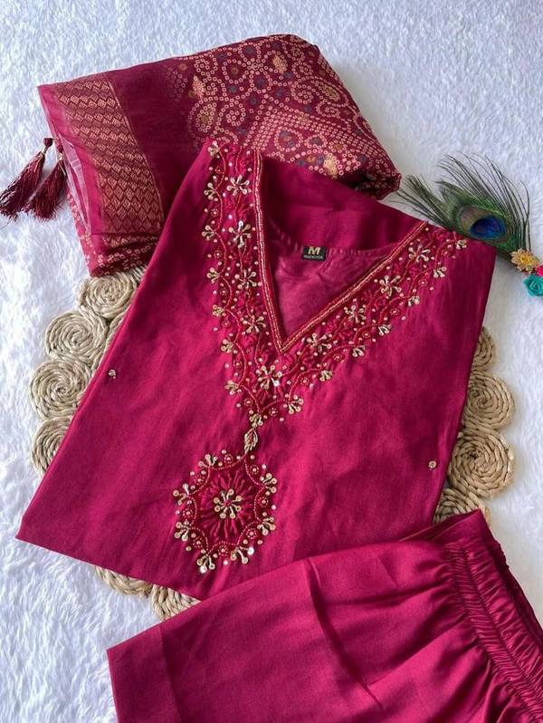 Antique Fashion 1 Designers Kurti Pent Dupatta Set - S (36), colour 2