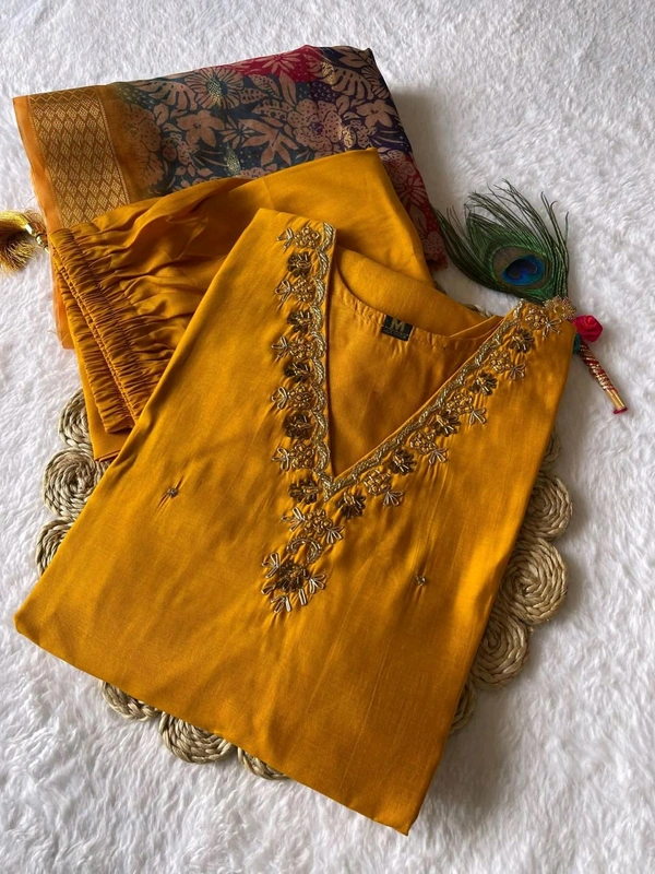 Antique Fashion 1 Kurti Pent Dupatta Set  - M, colour 2