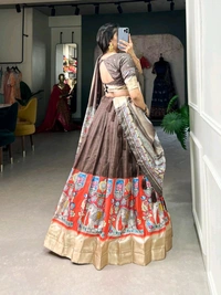 Antique Fashion 1 Elevate your ethnic fashion with the allure of South Indian style Lehenga Choli  a blend of tradition and modernity that captivates hearts - colour 3, Unstitched Blouse