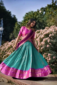 Antique Fashion 1 Elevate your ethnic fashion with the allure of South Indian style Lehenga Choli  a blend of tradition and modernity that captivates hearts - colour 5, Unstitched Blouse