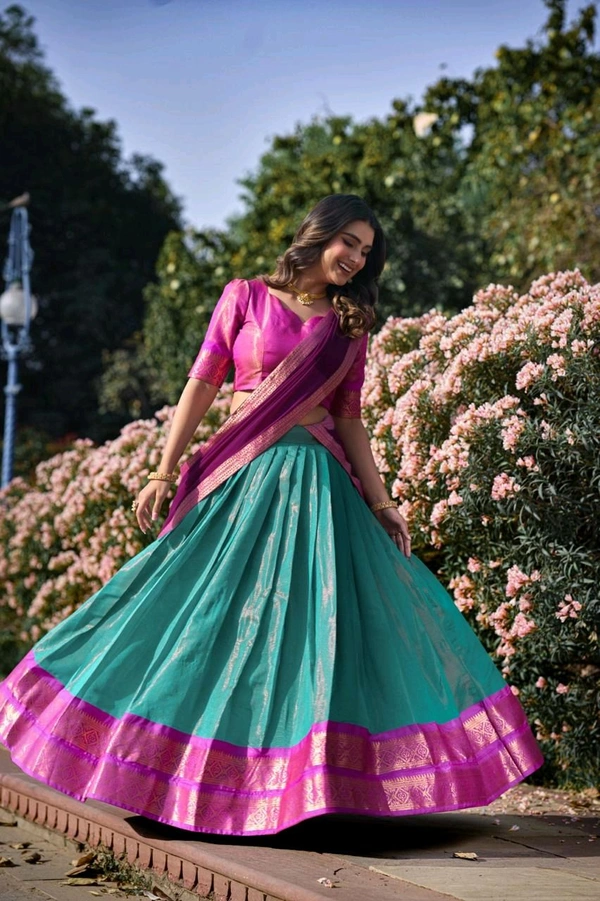 Antique Fashion 1 Elevate your ethnic fashion with the allure of South Indian style Lehenga Choli  a blend of tradition and modernity that captivates hearts - colour 5, Unstitched Blouse