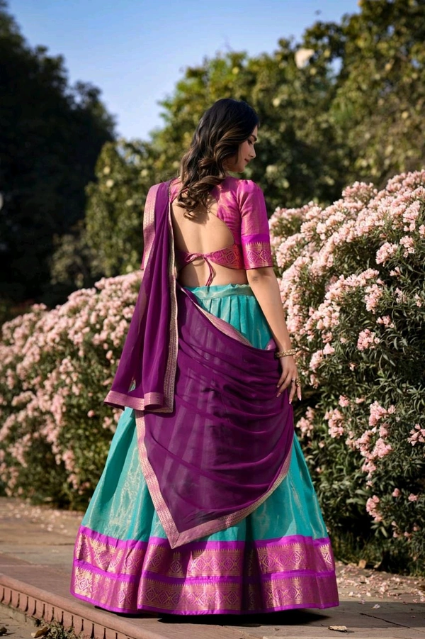 Antique Fashion 1 Elevate your ethnic fashion with the allure of South Indian style Lehenga Choli  a blend of tradition and modernity that captivates hearts - colour 5, Unstitched Blouse