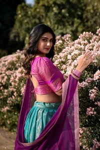 Antique Fashion 1 Elevate your ethnic fashion with the allure of South Indian style Lehenga Choli  a blend of tradition and modernity that captivates hearts - colour 5, Unstitched Blouse