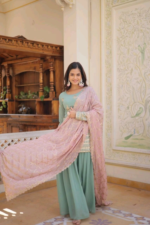 Antique Fashion 1 Kurti Plazzo Dupatta  - M 38, colour 2