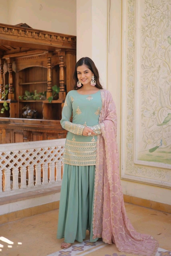 Antique Fashion 1 Kurti Plazzo Dupatta  - M 38, colour 2