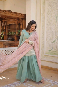 Antique Fashion 1 Kurti Plazzo Dupatta  - XL 42, colour 2
