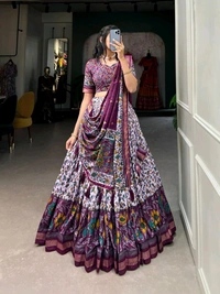 Antique Fashion 1 Elevate your ethnic fashion with the allure of South Indian style Lehenga Choli  a blend of tradition and modernity that captivates hearts - colour 2