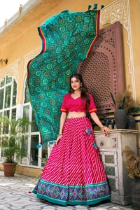 Antique Fashion 1 Elevate your ethnic fashion with the allure of South Indian style Lehenga Choli  a blend of tradition and modernity that captivates hearts - colour 3