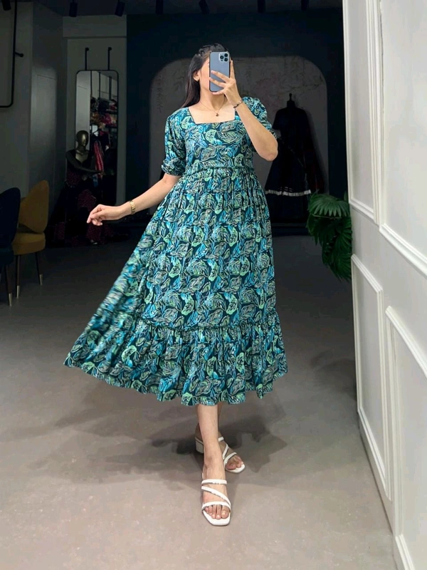 Antique Fashion 1 Step Back in Time with Our Vintage Polka Dots Print Georgette Long Frock   The Perfect Blend of Retro Charm and Modern Elegance  - colour 2