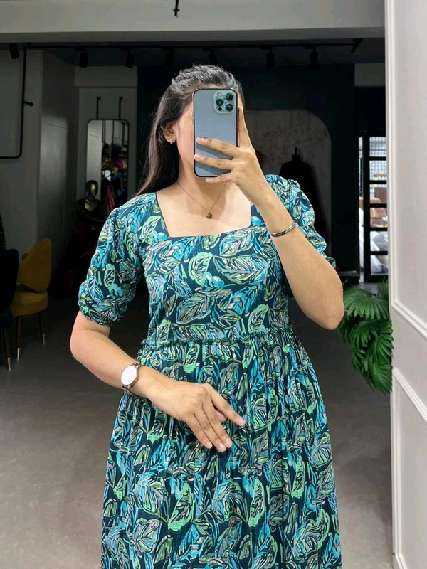 Antique Fashion 1 Step Back in Time with Our Vintage Polka Dots Print Georgette Long Frock   The Perfect Blend of Retro Charm and Modern Elegance  - colour 2